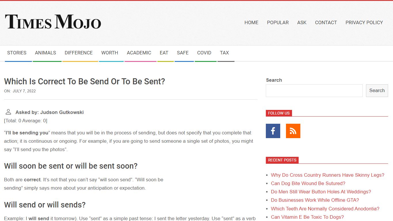 Which is correct to be send or to be sent? - TimesMojo