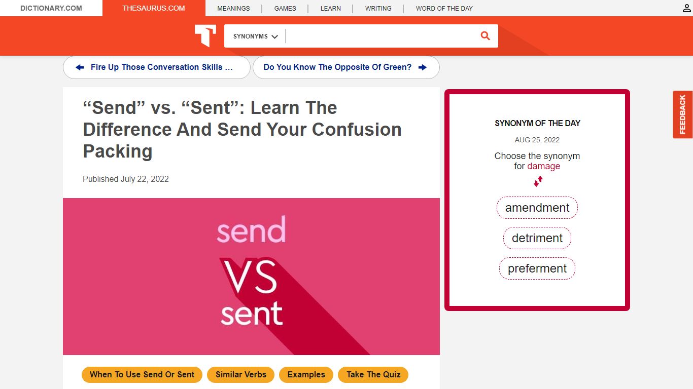 "Send" vs. "Sent" – What's The Difference? | Thesaurus.com